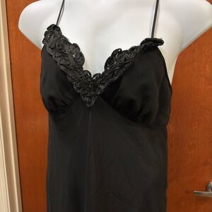 Delicates Black‎ Floral Lace Chemise Sz Large